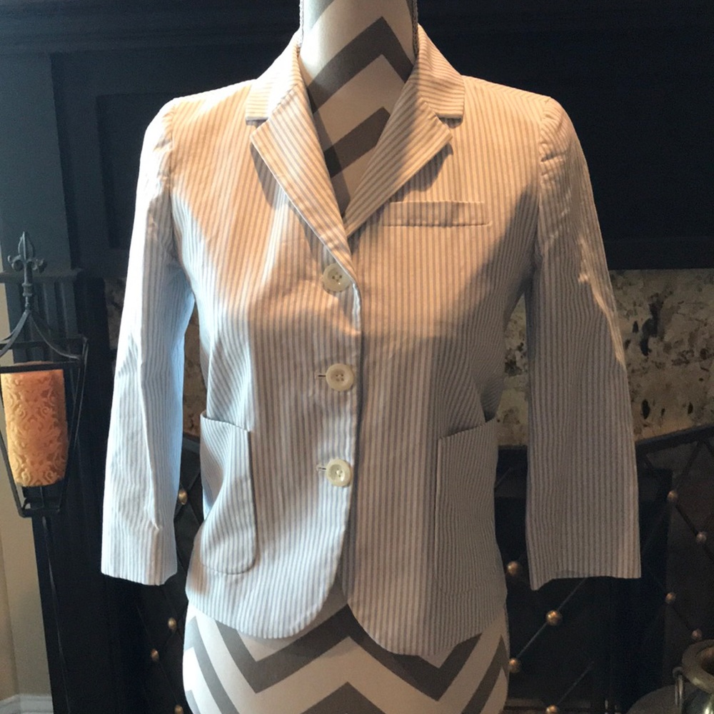 J crew blue and white blazer. Not seersucker.
